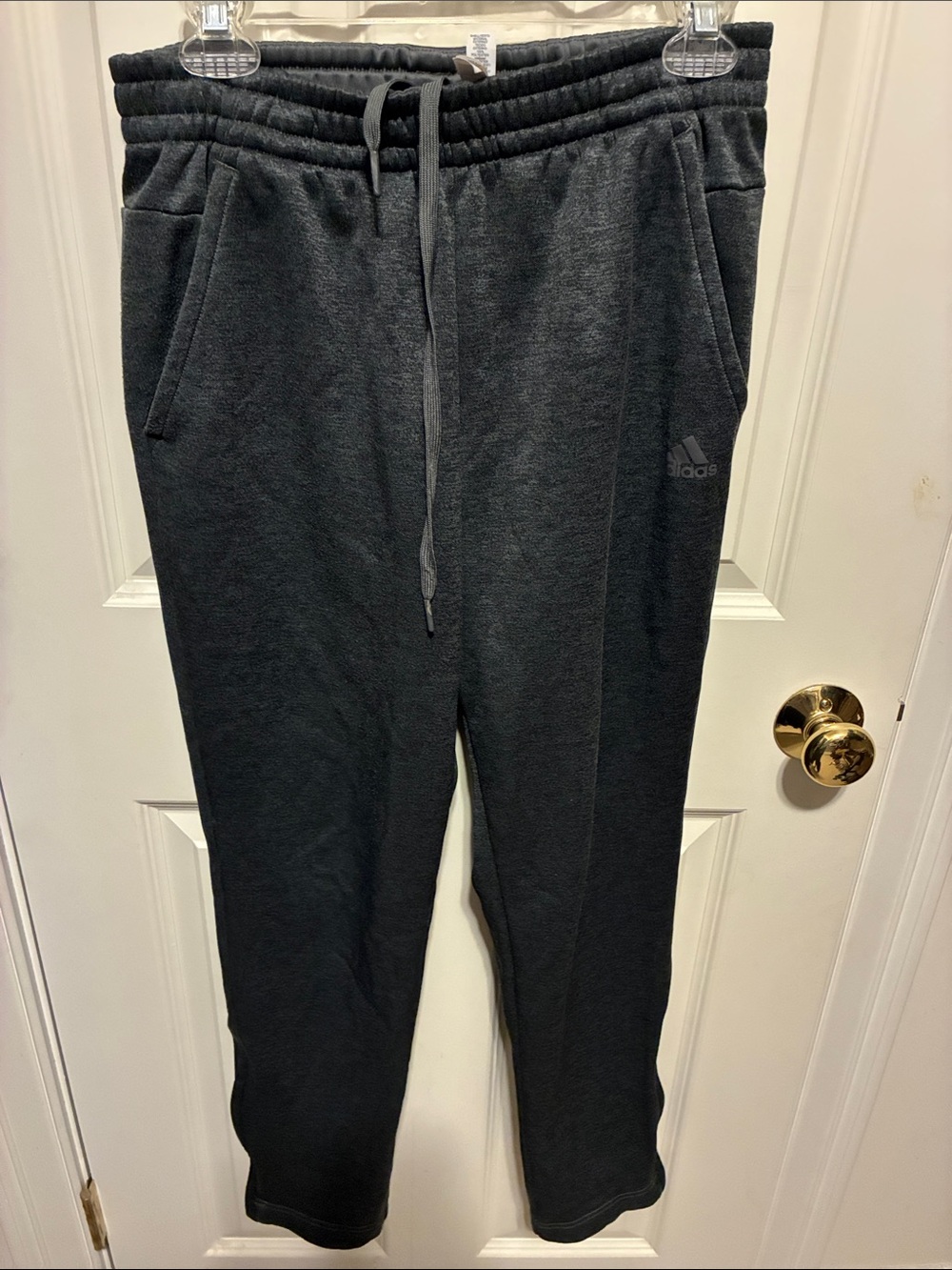 adidas Men's Charcoal Black Fleece Joggers